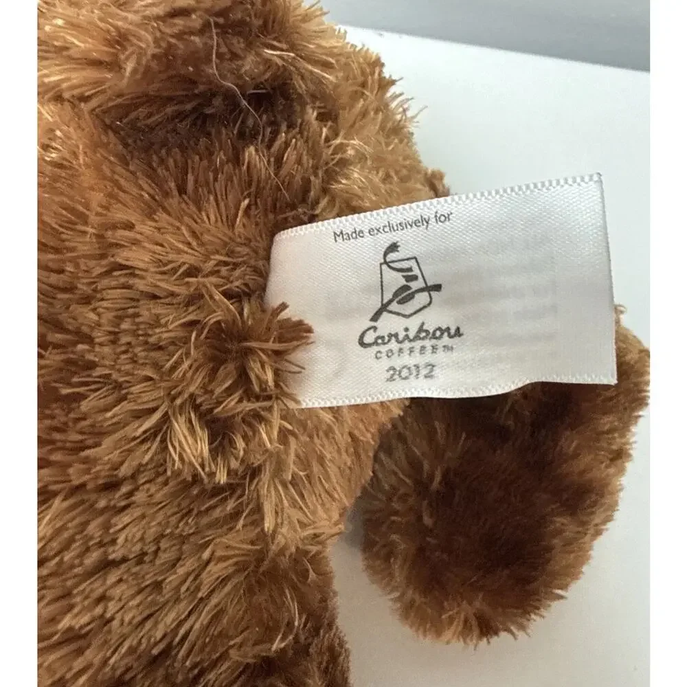 Caribou Coffee 2012 Plush Reindeer Moose Stuffed Animal Argyle Sweater 11”